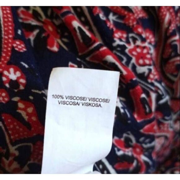 LUCKY BRAND RED, WHITE, & BLUE OFF-THE-SHOULDER W/POCKETS DRESS SZ.XS EUC. - Picture 8 of 8